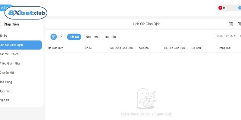 Xem lịch sử giao dịch để kiểm soát được số tiền và số lần nạp rút