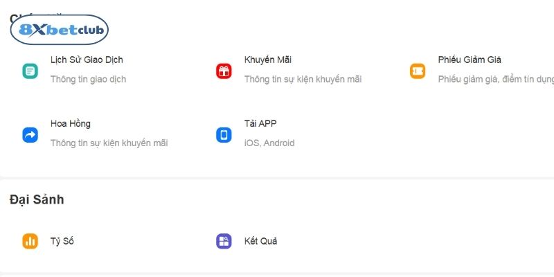 Chọn khu vực tải app trên trang chủ 8XBet